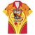 Custom Papua New Guinea Rugby Family Matching Short Sleeve Bodycon Dress and Hawaiian Shirt 2023 Pacific Championships The Kumuls LT05 Dad's Shirt - Short Sleeve Yellow - Polynesian Pride