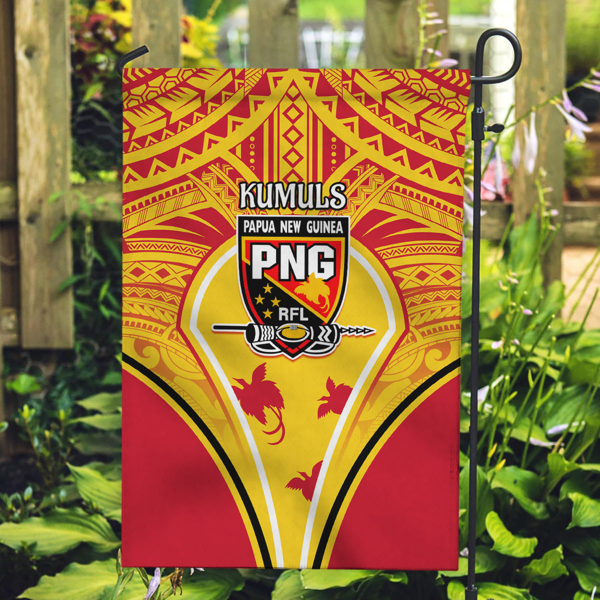 Papua New Guinea Rugby Garden Flag 2023 Pacific Championships The Kumuls LT05 Garden Flag Yellow - Polynesian Pride