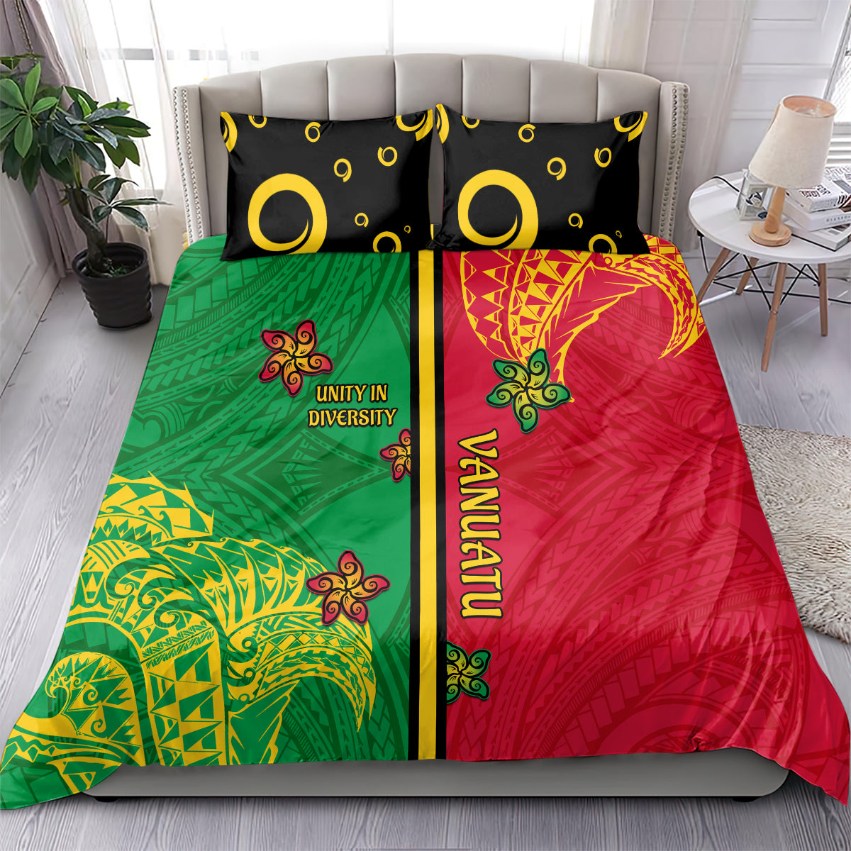Vanuatu Happy Unity Day Bedding Set Polynesian Plumeria LT05 - Polynesian Pride