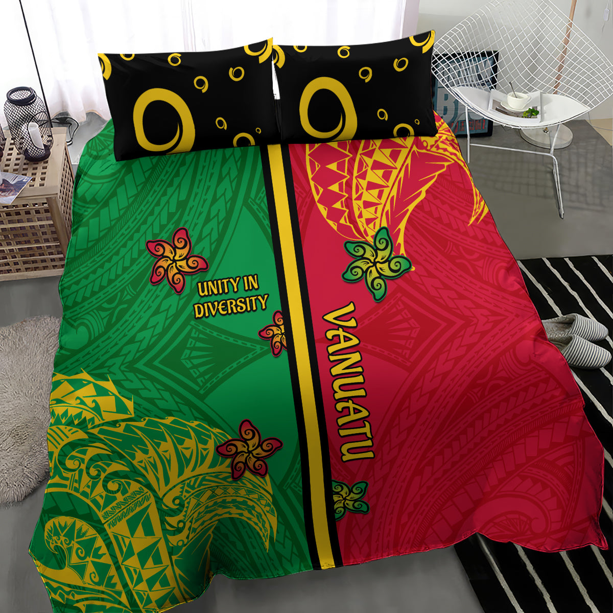 Vanuatu Happy Unity Day Bedding Set Polynesian Plumeria LT05 - Polynesian Pride