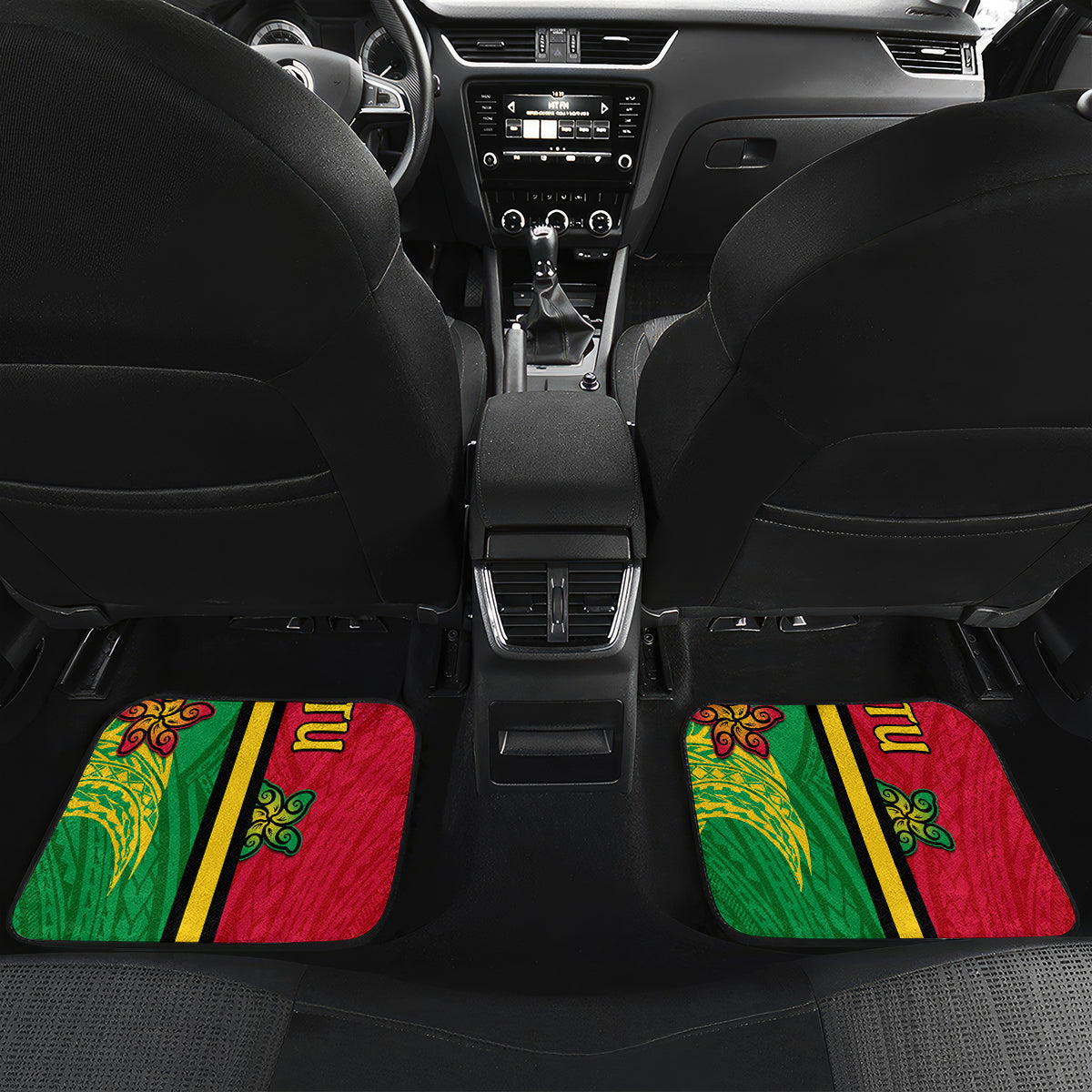 Vanuatu Happy Unity Day Car Mats Polynesian Plumeria LT05 - Polynesian Pride