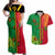Personalised Vanuatu Happy Unity Day Couples Matching Off Shoulder Maxi Dress and Hawaiian Shirt Polynesian Plumeria LT05 Red - Polynesian Pride