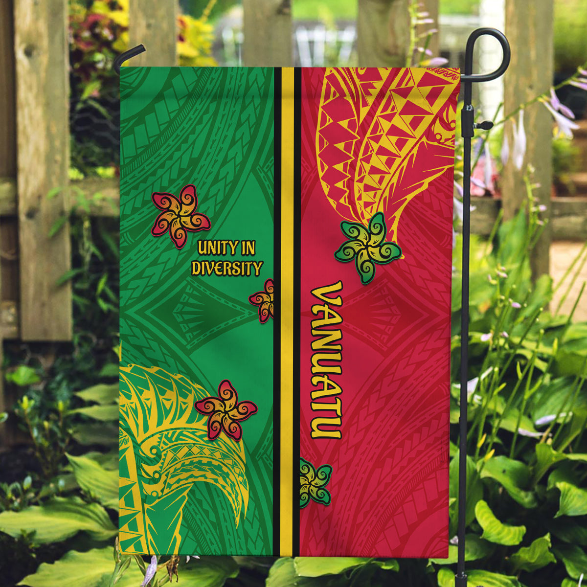 Vanuatu Happy Unity Day Garden Flag Polynesian Plumeria LT05 Garden Flag Red - Polynesian Pride