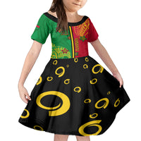 Personalised Vanuatu Happy Unity Day Kid Short Sleeve Dress Polynesian Plumeria LT05 KID Red - Polynesian Pride