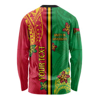 Personalised Vanuatu Happy Unity Day Long Sleeve Shirt Polynesian Plumeria LT05 - Polynesian Pride