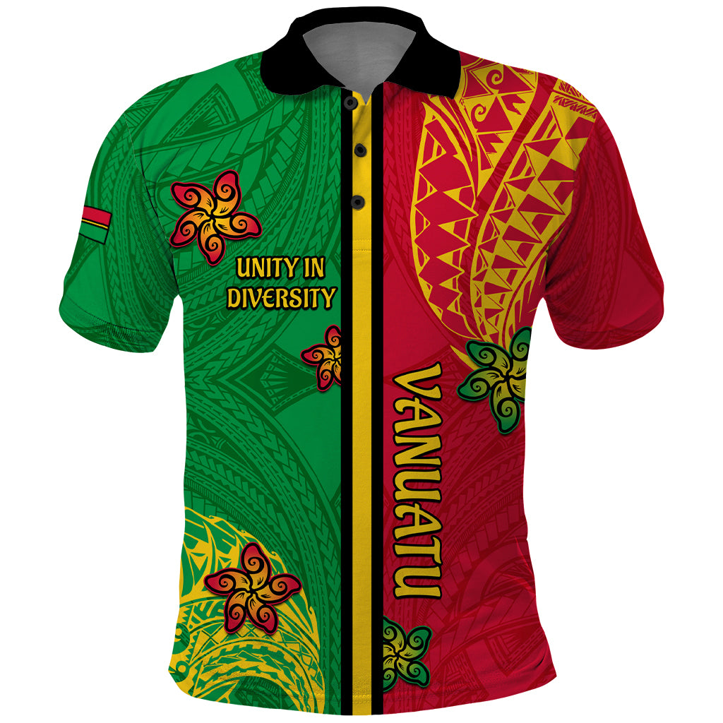 Personalised Vanuatu Happy Unity Day Polo Shirt Polynesian Plumeria LT05 Red - Polynesian Pride