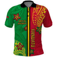 Personalised Vanuatu Happy Unity Day Polo Shirt Polynesian Plumeria LT05 Red - Polynesian Pride