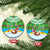 Personalised Cook Islands Christmas Ceramic Ornament Coconut Santa Beach Style LT05 Circle Green - Polynesian Pride