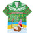 Personalised Cook Islands Christmas Family Matching Long Sleeve Bodycon Dress and Hawaiian Shirt Coconut Santa Beach Style LT05 Dad's Shirt - Short Sleeve Green - Polynesian Pride