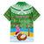 Personalised Cook Islands Christmas Family Matching Off Shoulder Long Sleeve Dress and Hawaiian Shirt Coconut Santa Beach Style LT05 - Polynesian Pride