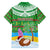 Personalised Cook Islands Christmas Family Matching Short Sleeve Bodycon Dress and Hawaiian Shirt Coconut Santa Beach Style LT05 - Polynesian Pride