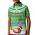 Personalised Cook Islands Christmas Kid Polo Shirt Coconut Santa Beach Style LT05 Kid Green - Polynesian Pride