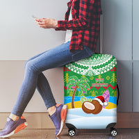 Cook Islands Christmas Luggage Cover Coconut Santa Beach Style LT05 - Polynesian Pride