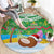 Cook Islands Christmas Round Carpet Coconut Santa Beach Style LT05 - Polynesian Pride