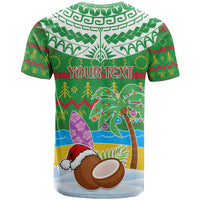 Personalised Cook Islands Christmas T Shirt Coconut Santa Beach Style LT05 - Polynesian Pride