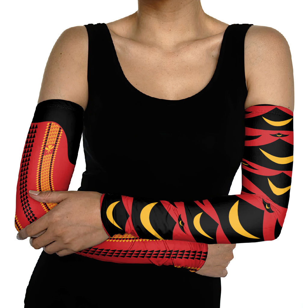 Hawaii Ahu Ula Inspired Arm Sleeves Red Version LT05 - Polynesian Pride