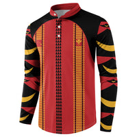Hawaii Ahu Ula Inspired Button Sweatshirt Red Version
