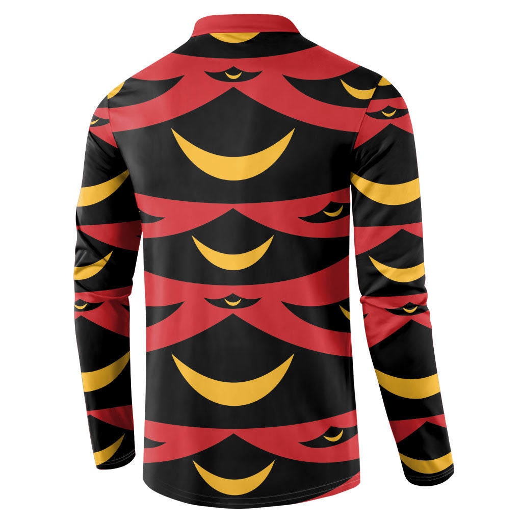 Hawaii Ahu Ula Inspired Button Sweatshirt Red Version