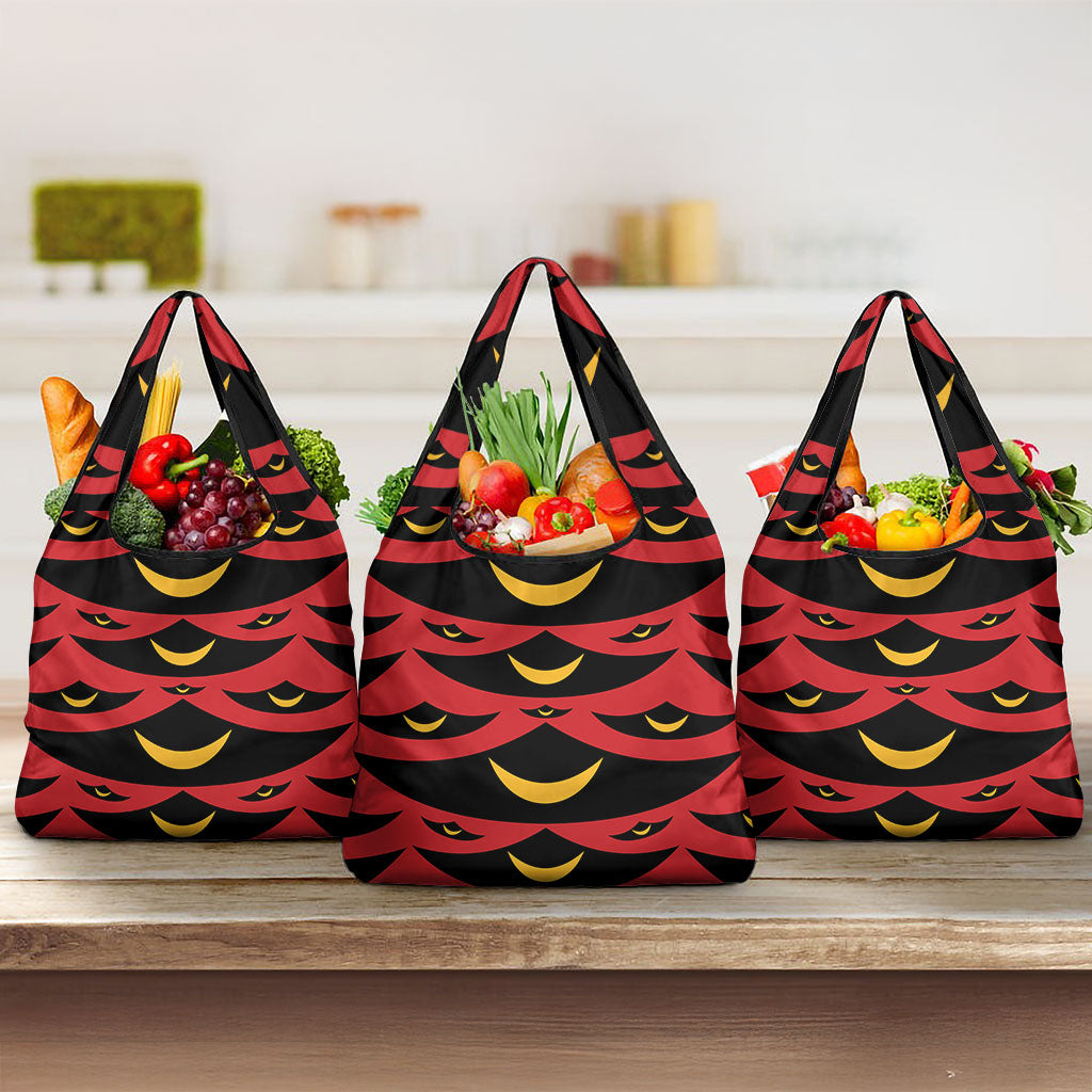 Hawaii Ahu Ula Inspired Grocery Bag Red Version LT05 3-pack One Size Red - Polynesian Pride