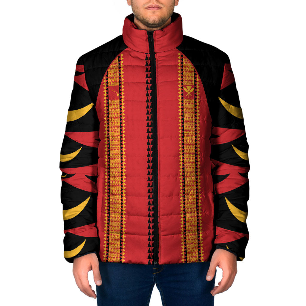 Hawaii Ahu Ula Inspired Padded Jacket Red Version LT05 Men Red - Polynesian Pride