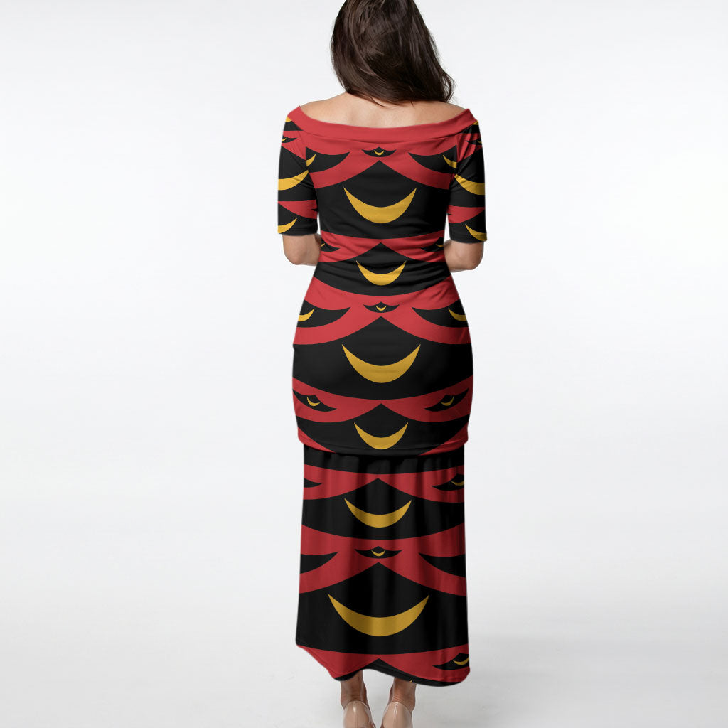 Hawaii Ahu Ula Inspired Puletasi Red Version