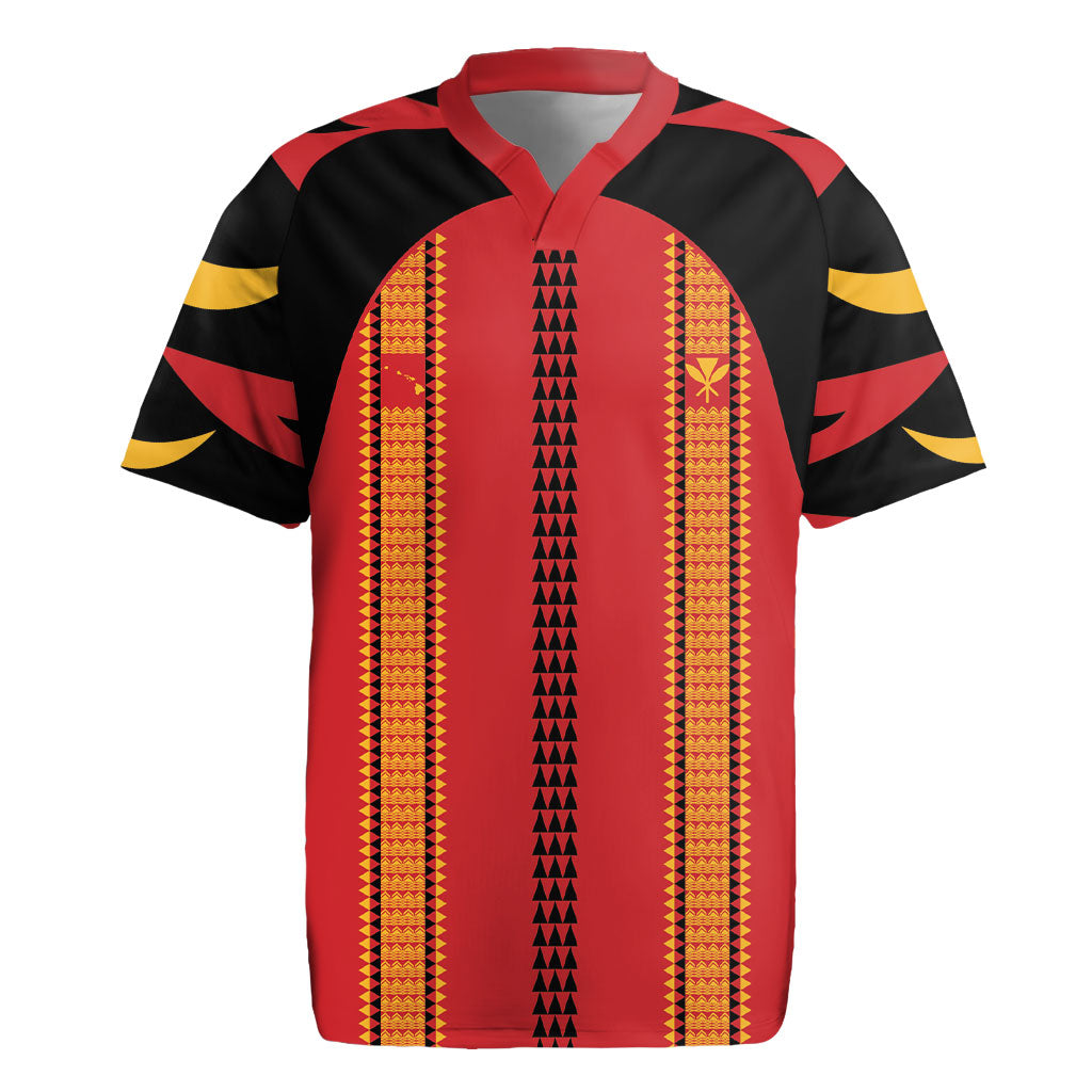 Hawaii Ahu Ula Inspired Rugby Jersey Red Version LT05 Red - Polynesian Pride