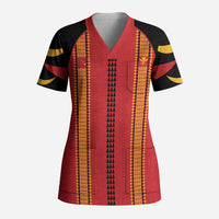 Hawaii Ahu Ula Inspired Scrub Top Red Version LT05 Adult Red - Polynesian Pride