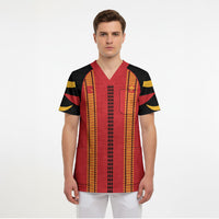 Hawaii Ahu Ula Inspired Scrub Top Red Version LT05 - Polynesian Pride
