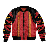 Hawaii Ahu Ula Inspired Sleeve Zip Bomber Jacket Red Version LT05 Unisex Red - Polynesian Pride