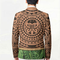 Hawaii Warrior Tattoo Inspired Blazer Tropical Leaf Skirt Costume