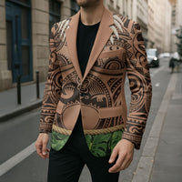 Hawaii Warrior Tattoo Inspired Blazer Tropical Leaf Skirt Costume