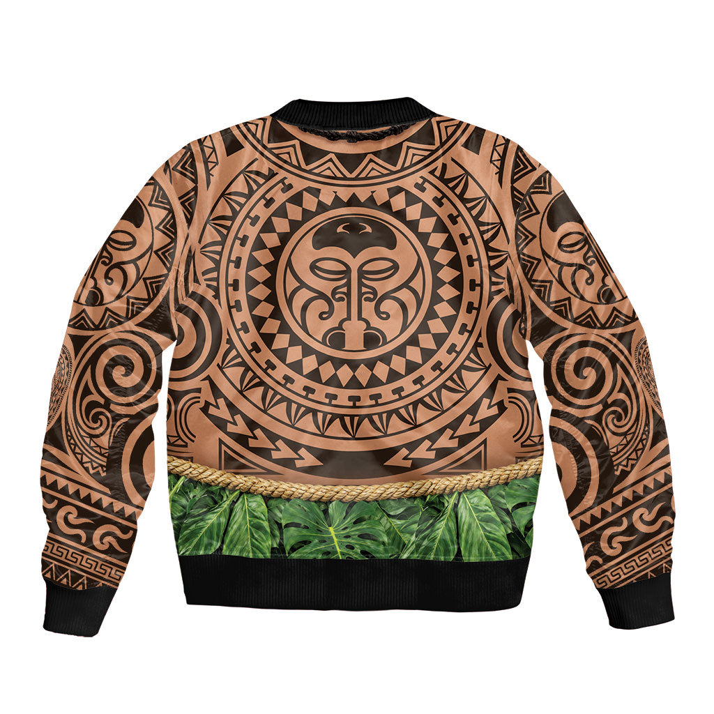 Hawaii Warrior Tattoo Inspired Bomber Jacket Tropical Leaf Skirt Costume