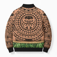 Hawaii Warrior Tattoo Inspired Bomber Puffer Jacket Tropical Leaf Skirt Costume LT05 - Polynesian Pride