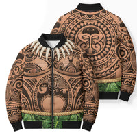 Hawaii Warrior Tattoo Inspired Bomber Puffer Jacket Tropical Leaf Skirt Costume LT05 - Polynesian Pride
