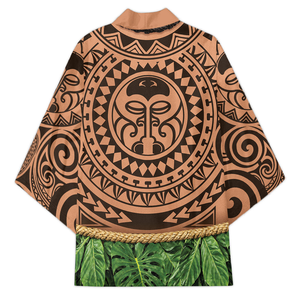 Hawaii Warrior Tattoo Inspired Kimono Tropical Leaf Skirt Costume