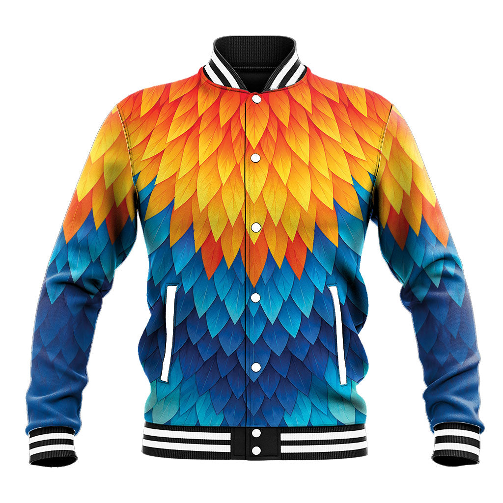 Polynesia Colorful Rooster Costume Baseball Jacket