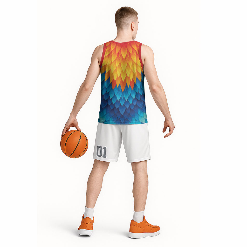 Polynesia Colorful Rooster Costume Basketball Jersey