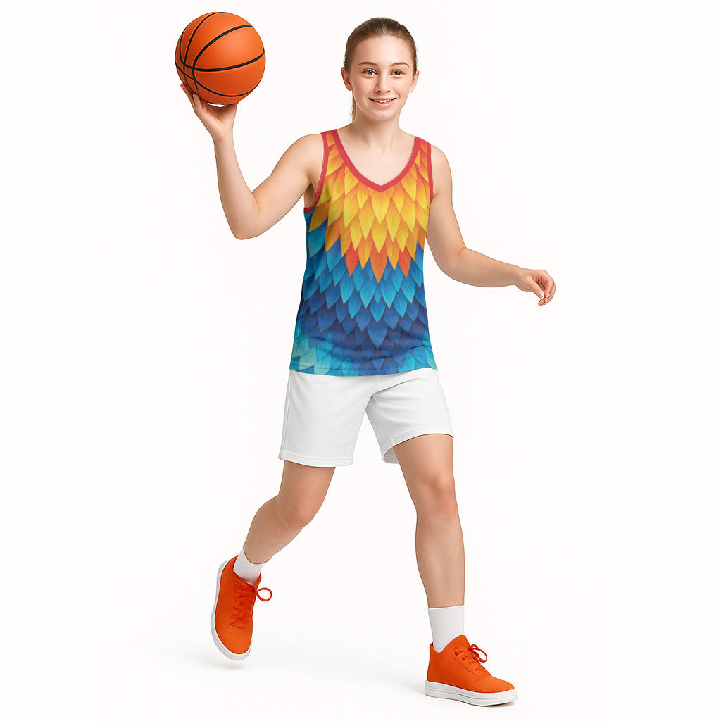 Polynesia Colorful Rooster Costume Basketball Jersey