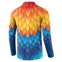 Polynesia Colorful Rooster Costume Button Sweatshirt