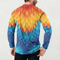 Polynesia Colorful Rooster Costume Button Sweatshirt