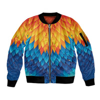 Polynesia Colorful Rooster Costume Sleeve Zip Bomber Jacket