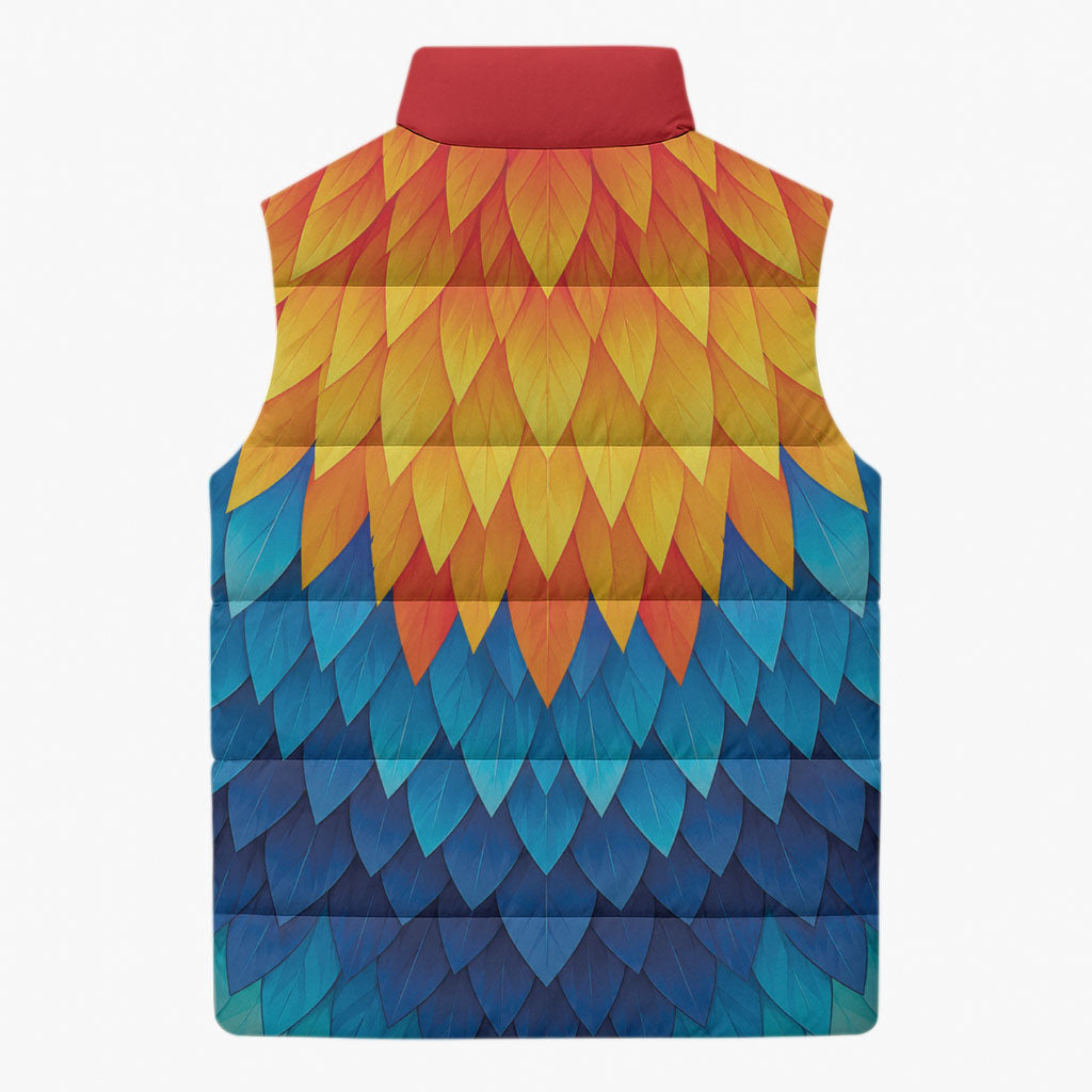 Polynesia Colorful Rooster Costume Sleeveless Puffer Jacket LT05 - Polynesian Pride