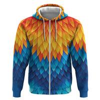 Polynesia Colorful Rooster Costume Zip Hoodie LT05 Zip Hoodie Multicolor - Polynesian Pride