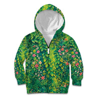 Polynesian Enchanted Mother Nature Costume Kid Hoodie LT05 Zip Hoodie Green - Polynesian Pride