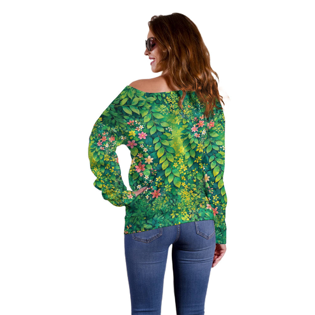 Polynesian Enchanted Mother Nature Costume Off Shoulder Sweater
