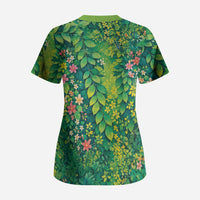 Polynesian Enchanted Mother Nature Costume Scrub Top