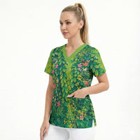 Polynesian Enchanted Mother Nature Costume Scrub Top