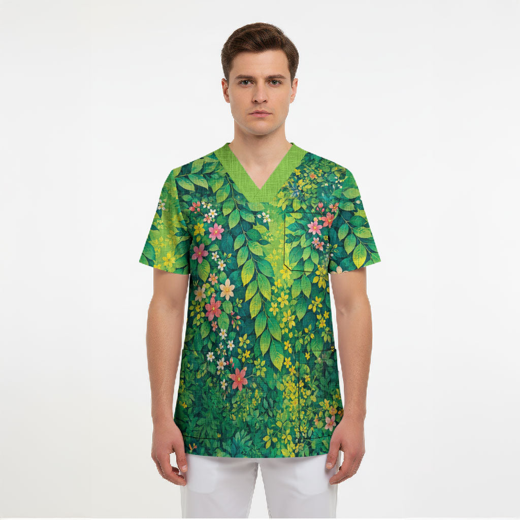 Polynesian Enchanted Mother Nature Costume Scrub Top