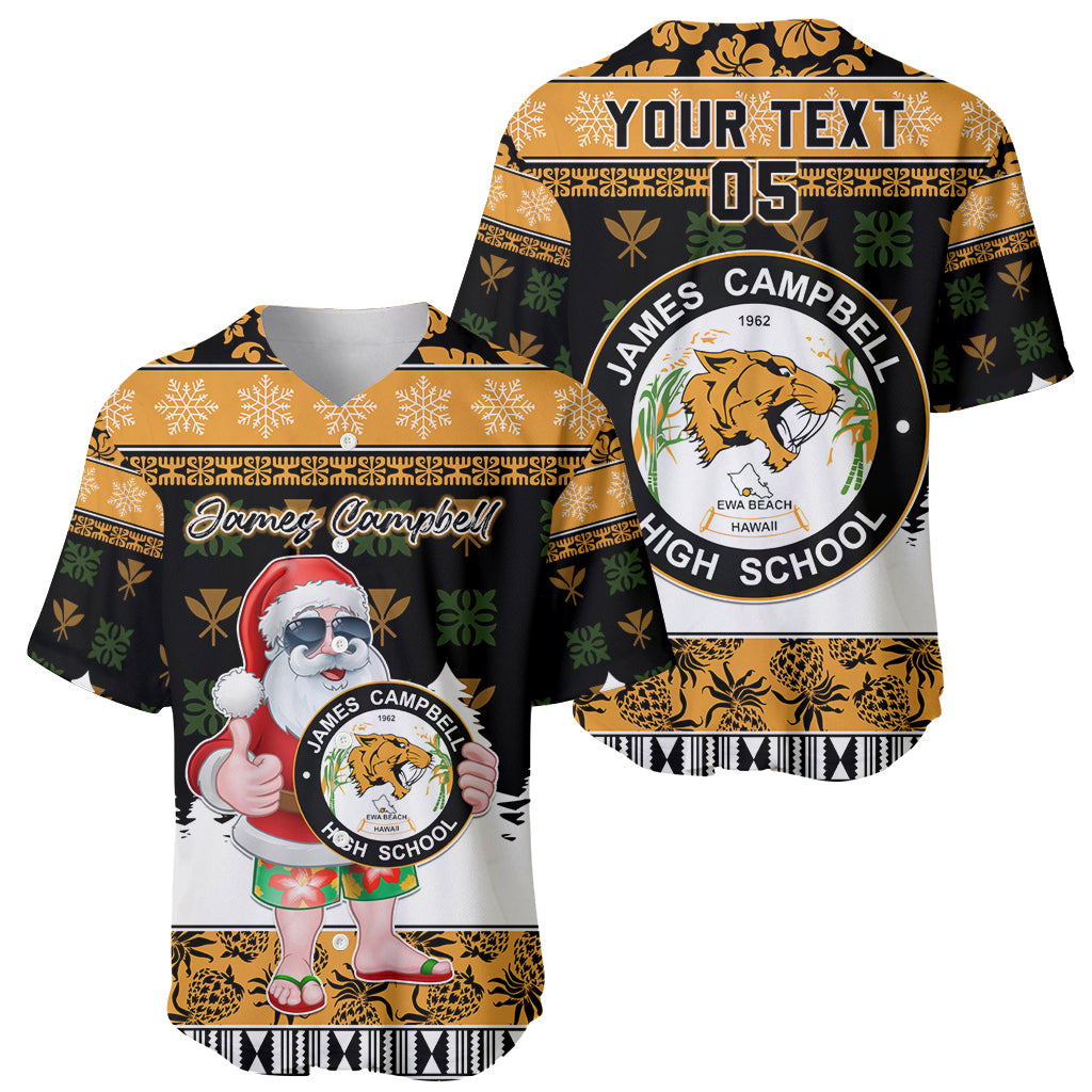 Custom Hawaii James Campbell High School Christmas Baseball Jersey Tropical Santa Claus LT05 - Polynesian Pride