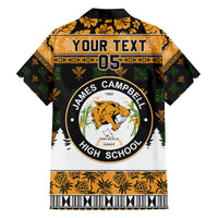 Custom Hawaii James Campbell High School Christmas Family Matching Long Sleeve Bodycon Dress and Hawaiian Shirt Tropical Santa Claus LT05 - Polynesian Pride